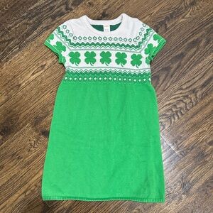 Gymboree Green and White Shamrock Dress